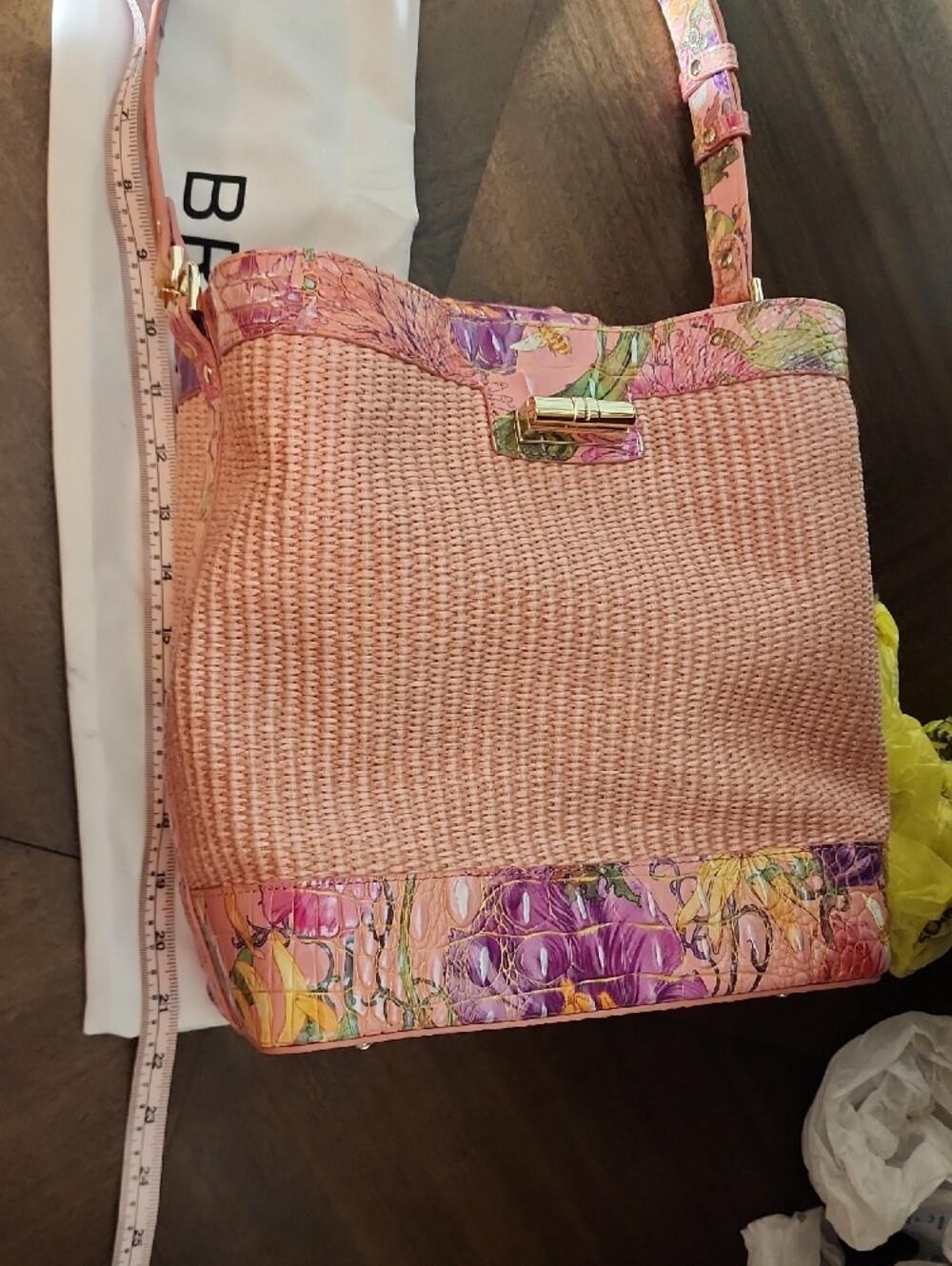 BRAHMIN CELINA Perennial Anthirium. Pink Shoulder Bag. Comes With Bag - Picture 11 of 15